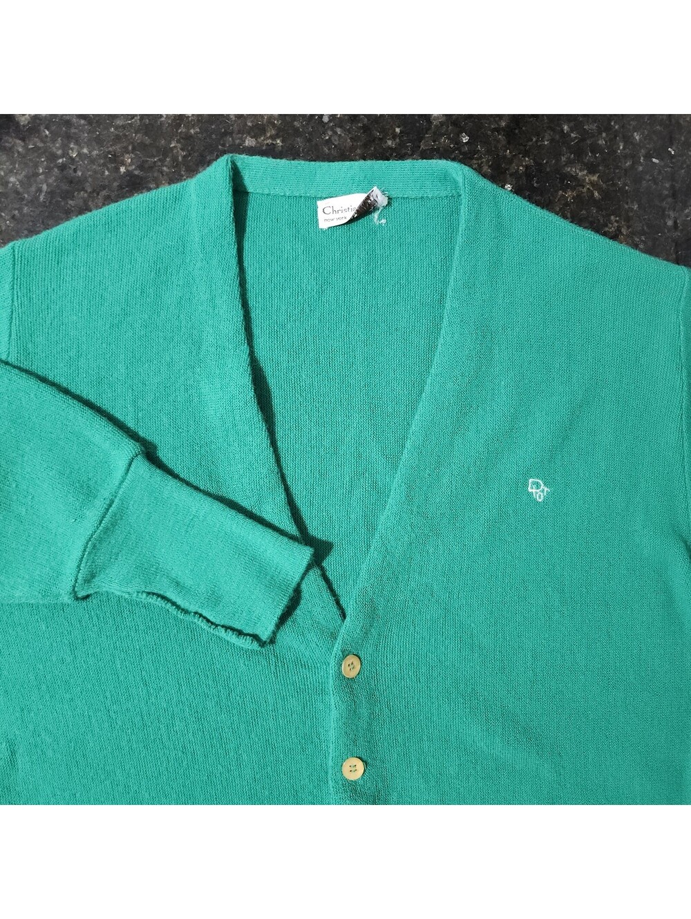 Vintage Christian Dior Cardigan Knit Sweater Preppy Designer Fashion USA Mens